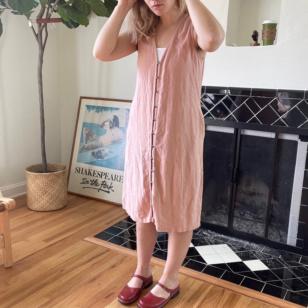Blush Pink Button Down Dress